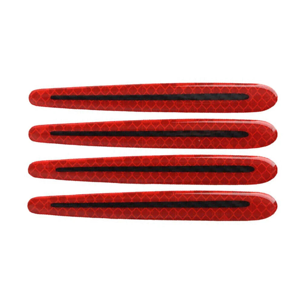 4 x Universal Car Door Handle Reflective Stickers for Scratch Protection Red