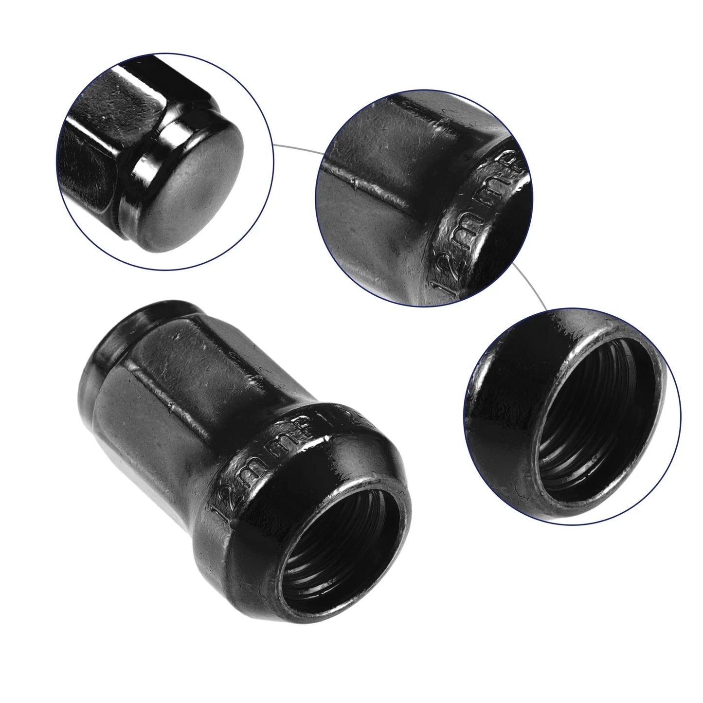 M12x1.25 Car Wheel Hub Lug Nuts 2 x Set for Honda, Chevy, Nissan