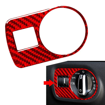 Headlight Switch Panel Cover Trim Carbon Red for Audi TT TTS TTRS (2008-2014)