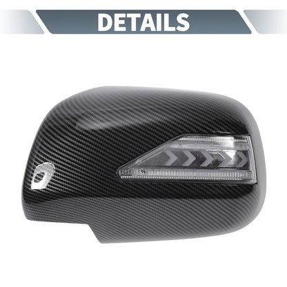 Rearview Mirror Cover Overlay 2 x Black Carbon Fiber for Lexus RX330 RX350 (2003)