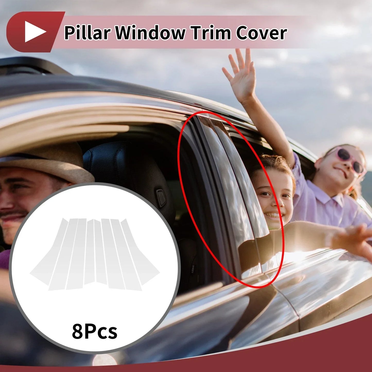 Pillar Window Trim Set for Porsche Cayenne (2010-2017) - 8 Pieces
