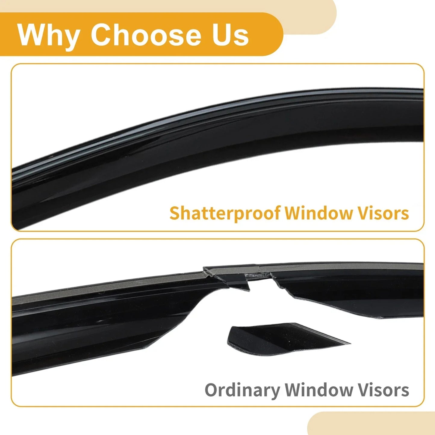 Window Deflectors for Hyundai Accent Sedan 2006-2010 Side Vent Visors 1 Set