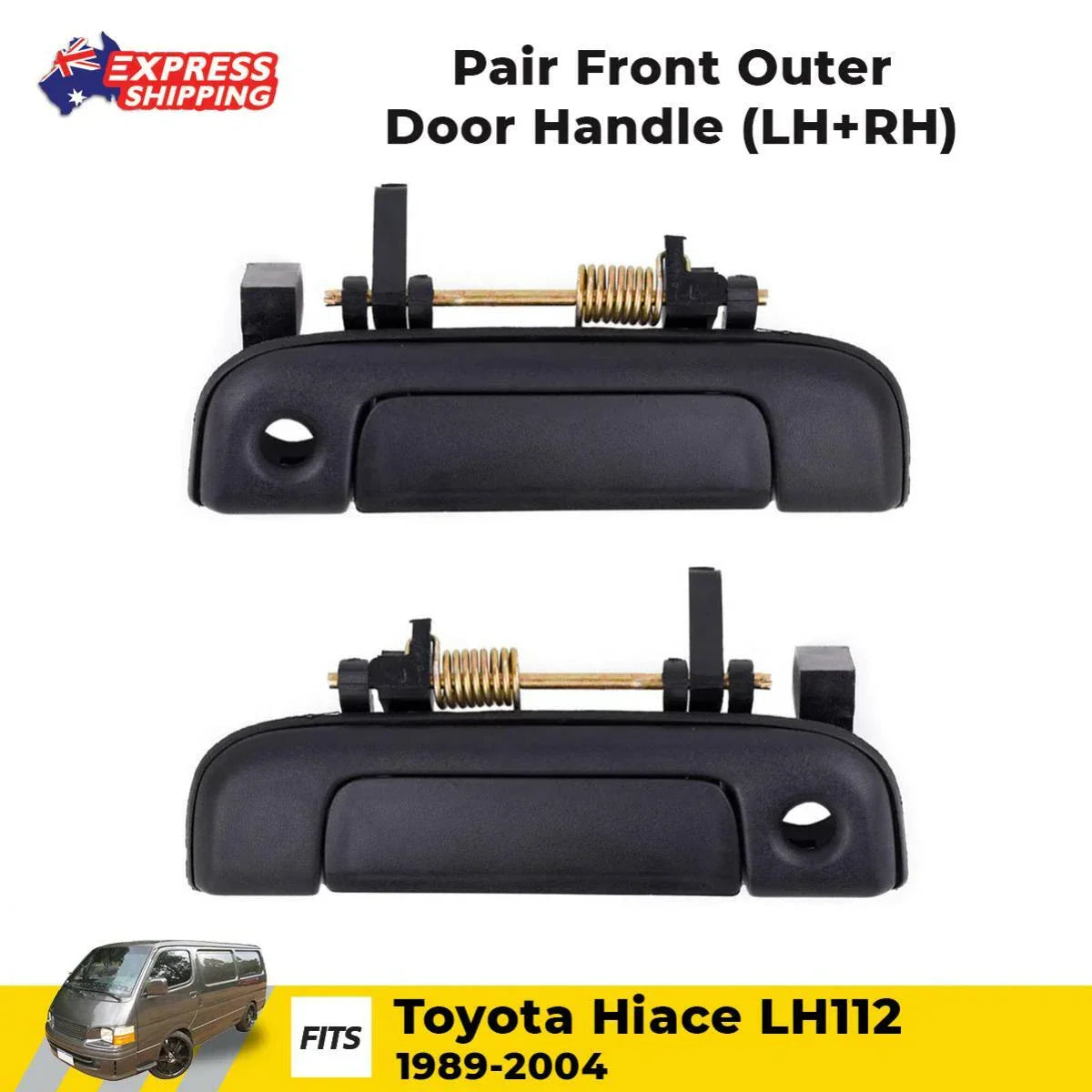 Outer Door Holder Grab Handle Black L+R Fits Toyota Hiace LH112 Van 1989-04 D10