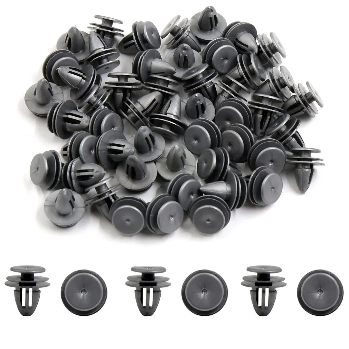 50 x Gray Plastic Car Rivets Bumper Retainer Clips 9mm for Honda