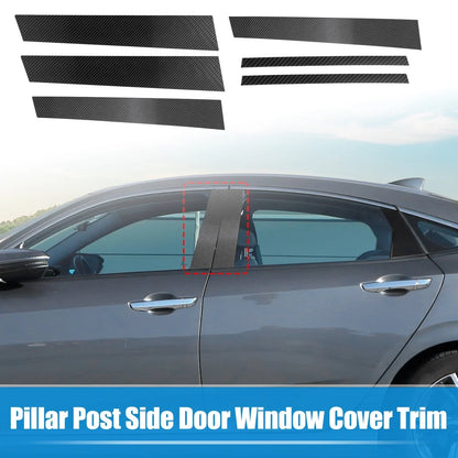 6 x Pillar Post Side Door Window Covers for Honda Civic Sedan (2006-2011)