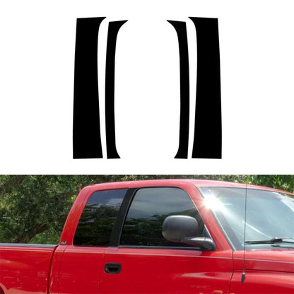 4 Pcs Outer Door Pillar Trim Black for Dodge Ram (1994-2001)