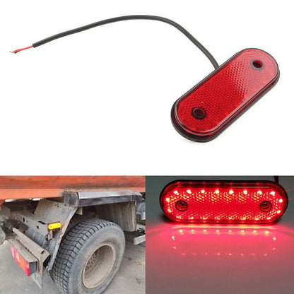 20 x 24V LED Oval Side Marker Light Tail Lamp Red for Trailer Truck Van
