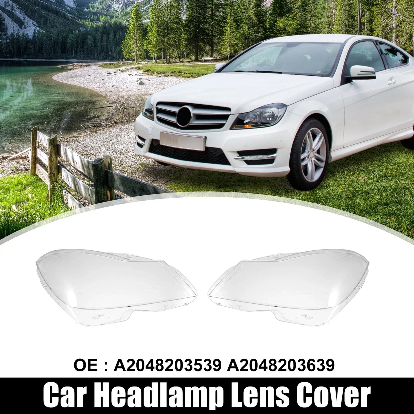 Front Headlamp Lens Cover for Mercedes Benz C Class W204 (2007-2014)