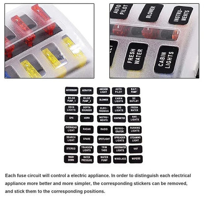 6 Way ATO ATC Blade Fuse Box Holder Cover for Car Boat Bus UTV