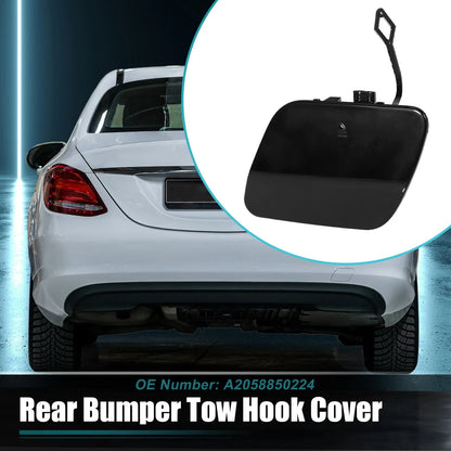 Rear Bumper Tow Hook Cap for Mercedes Benz C-Class W205 (2015-2021) Black