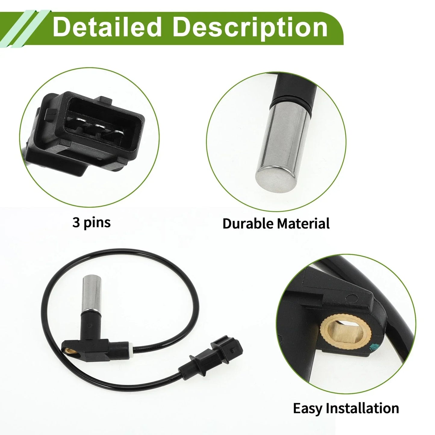 Crankshaft Position Sensor for BMW 325 2.7 (1986-1987) 1 Pc Black