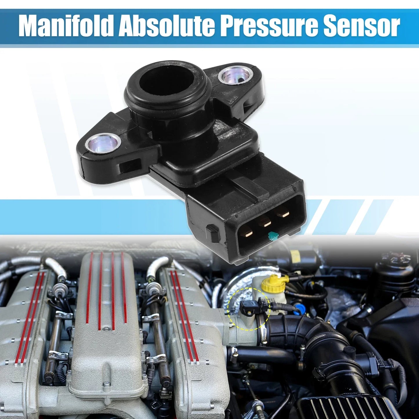Car Air Pressure Sensor for Mitsubishi Outlander 2004-2008 MN153281 ABS Black