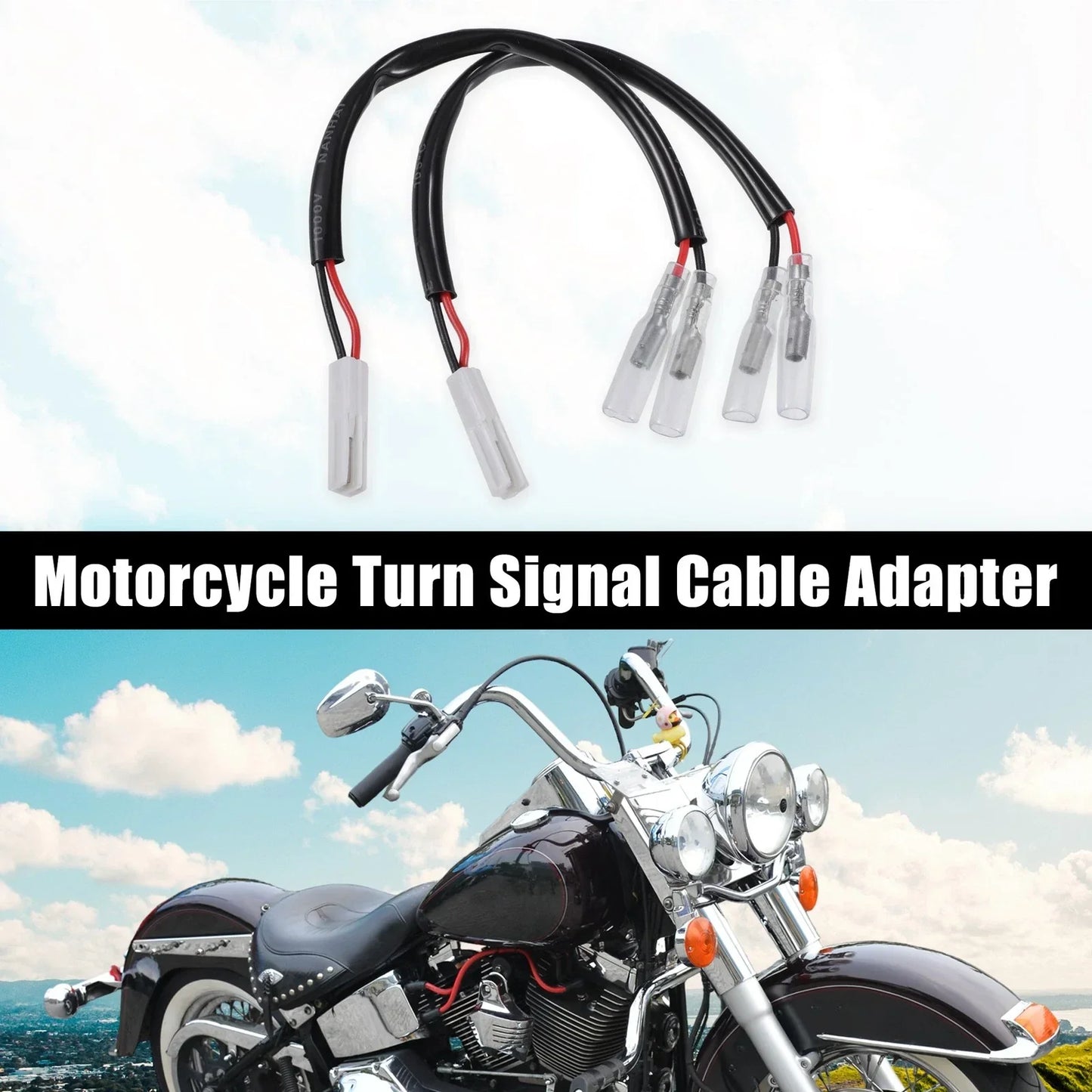 Motorcycle Turn Signal Cable Adapter Connector for Honda  - 4 x Pcs