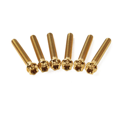 6 x M8x55mm Titanium Torx Head Flange Screws for Motorcycle Bike