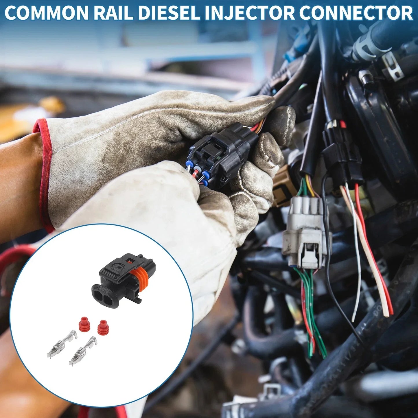 2 x Pin Common Rail Diesel Injector Connector for Mercedes-Benz (2000-2023)