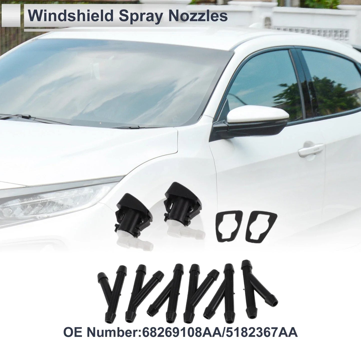 Washer Nozzle & 6 x Hose Connectors for Dodge (2011-2023)