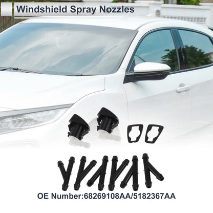 Washer Nozzle & 6 x Hose Connectors for Dodge (2011-2023)
