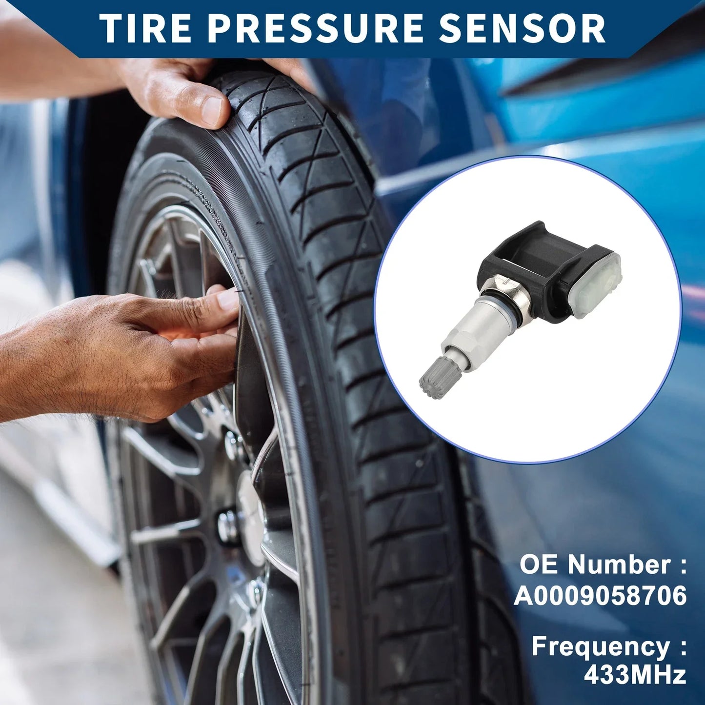 Tire Pressure Sensor for Mercedes-Benz C300 (2022-2024) 1 x 433MHz