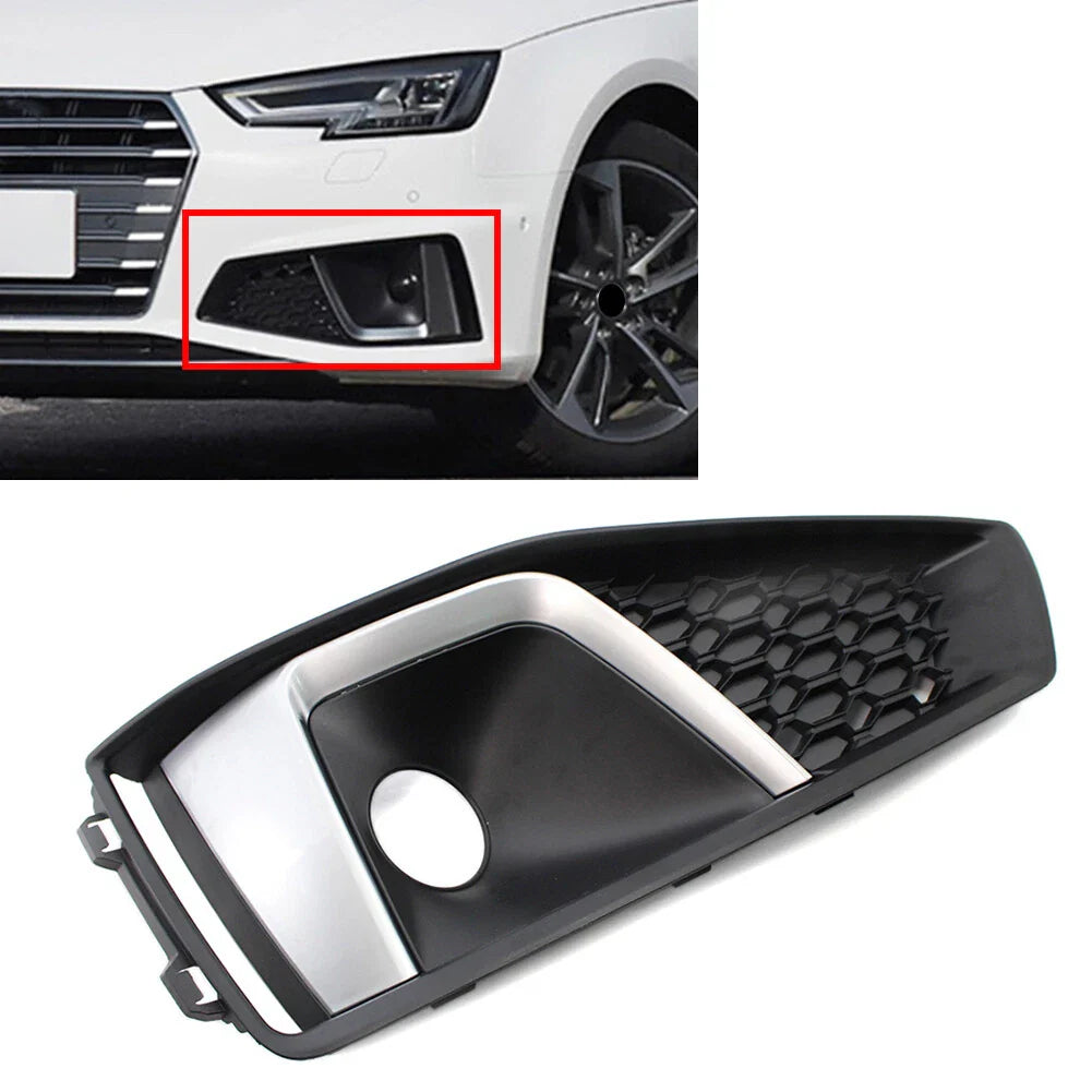 Front Bumper Grille Left Fog Light Cover for Audi A4 B9 S4 (2018-2020)