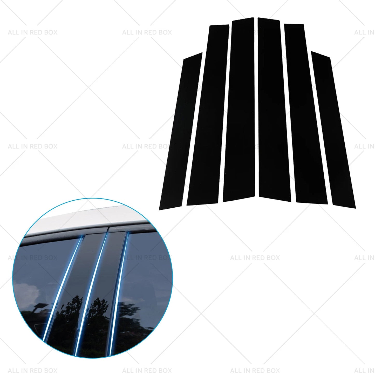 6 x Black Window Trim Covers for Honda CR-V (2007-2011)