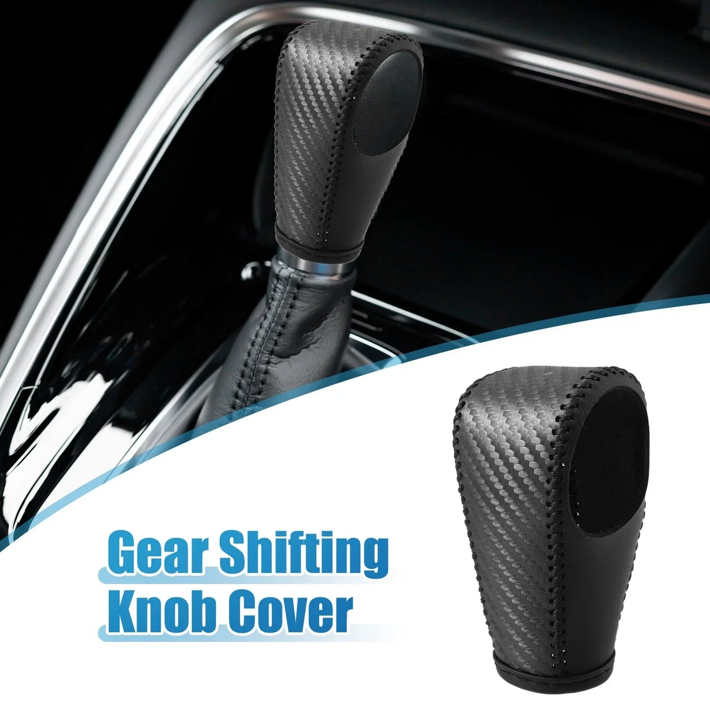 Gear Shifting Knob Cover for Honda HR-V PU Leather Carbon Fiber (2016-2023)