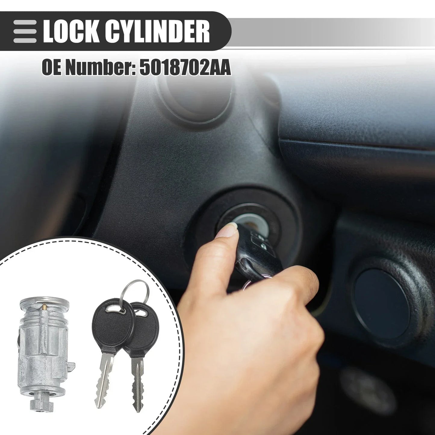 Ignition Switch Lock Cylinder Set with 2 Keys for Dodge Dakota (2005-2011)