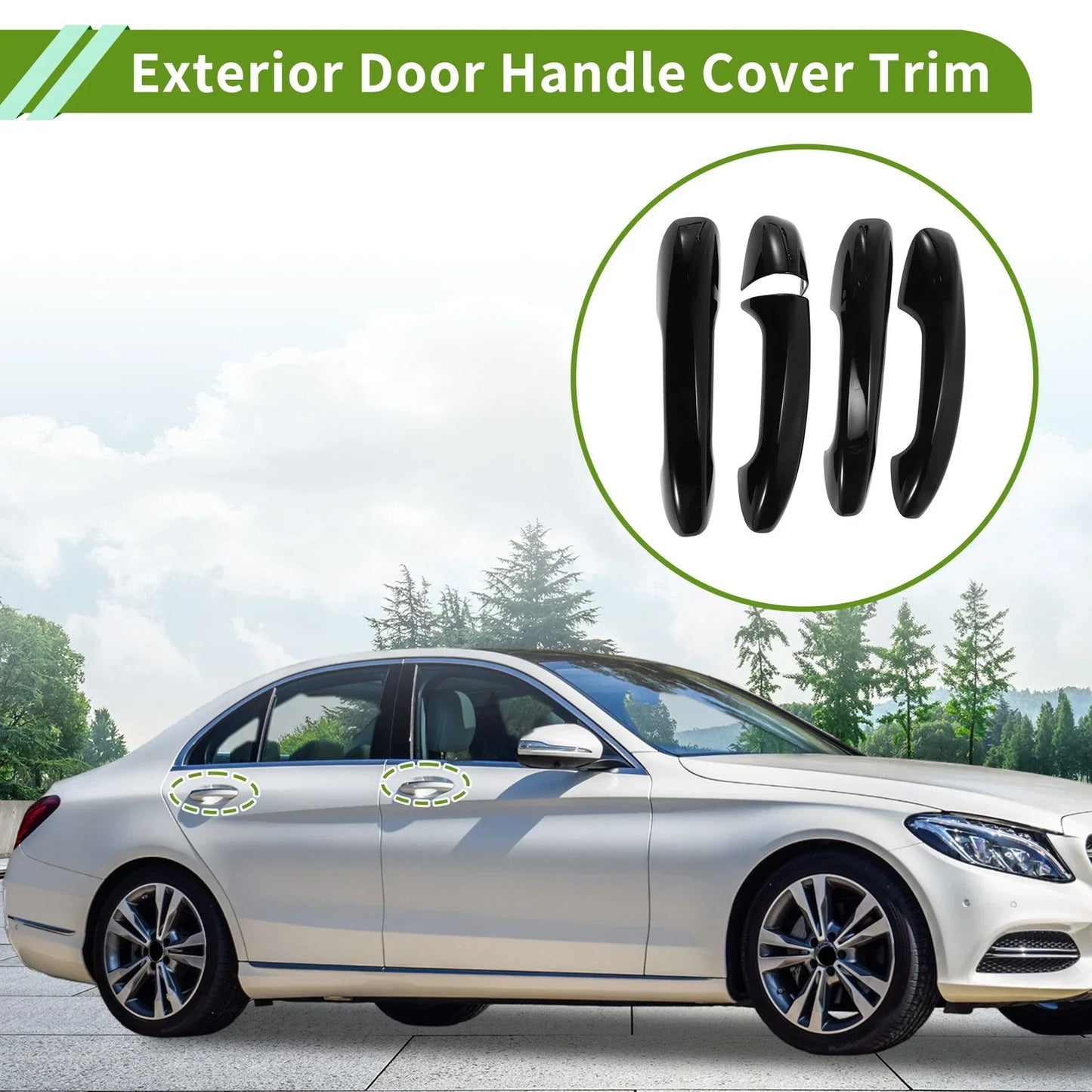 Exterior Door Handle Cover Trim for Mercedes-Benz C GLC Class (2016-2020)