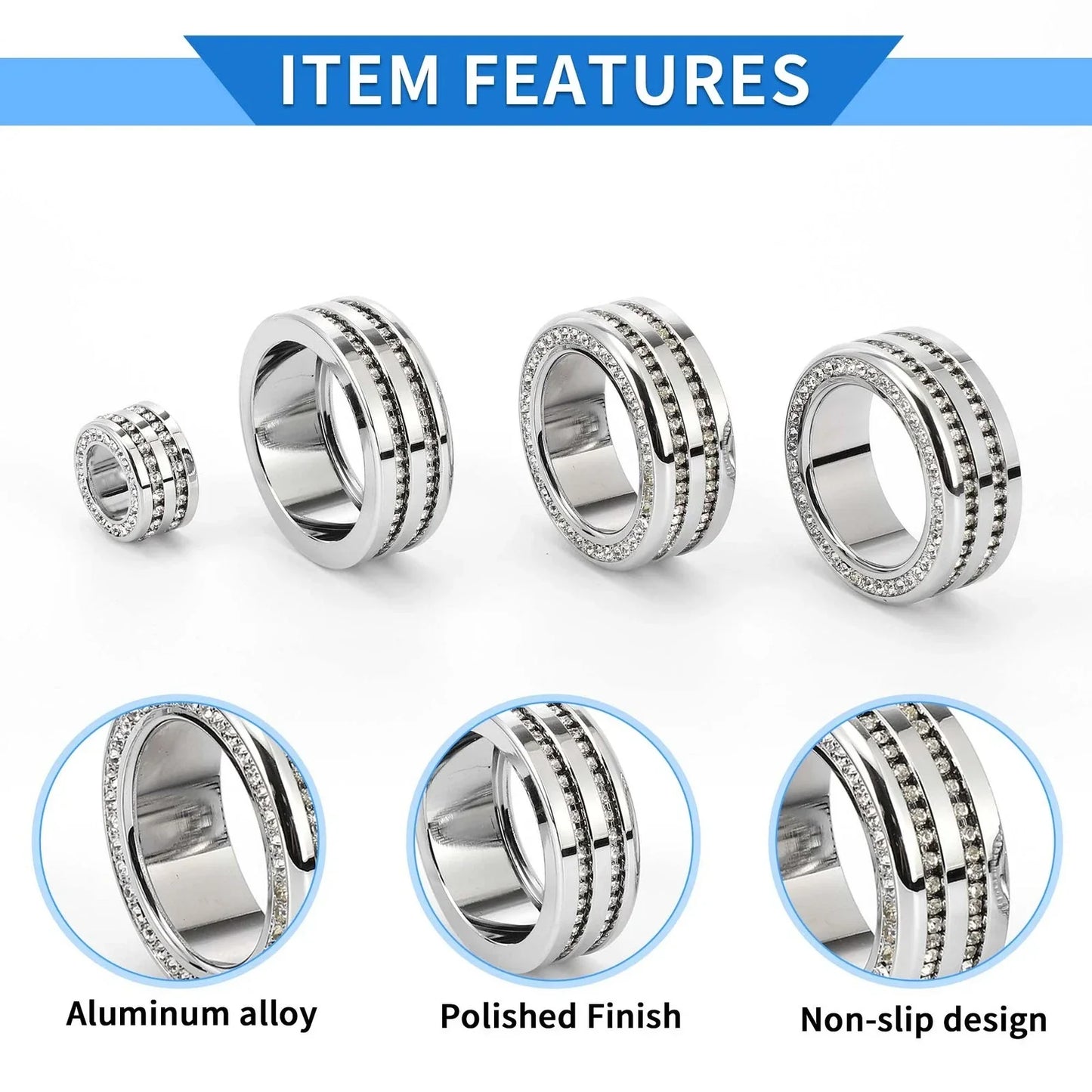AC Media Tune Switch Knob Cover Ring for Honda Civic (2022) - 4 x Silver Tone