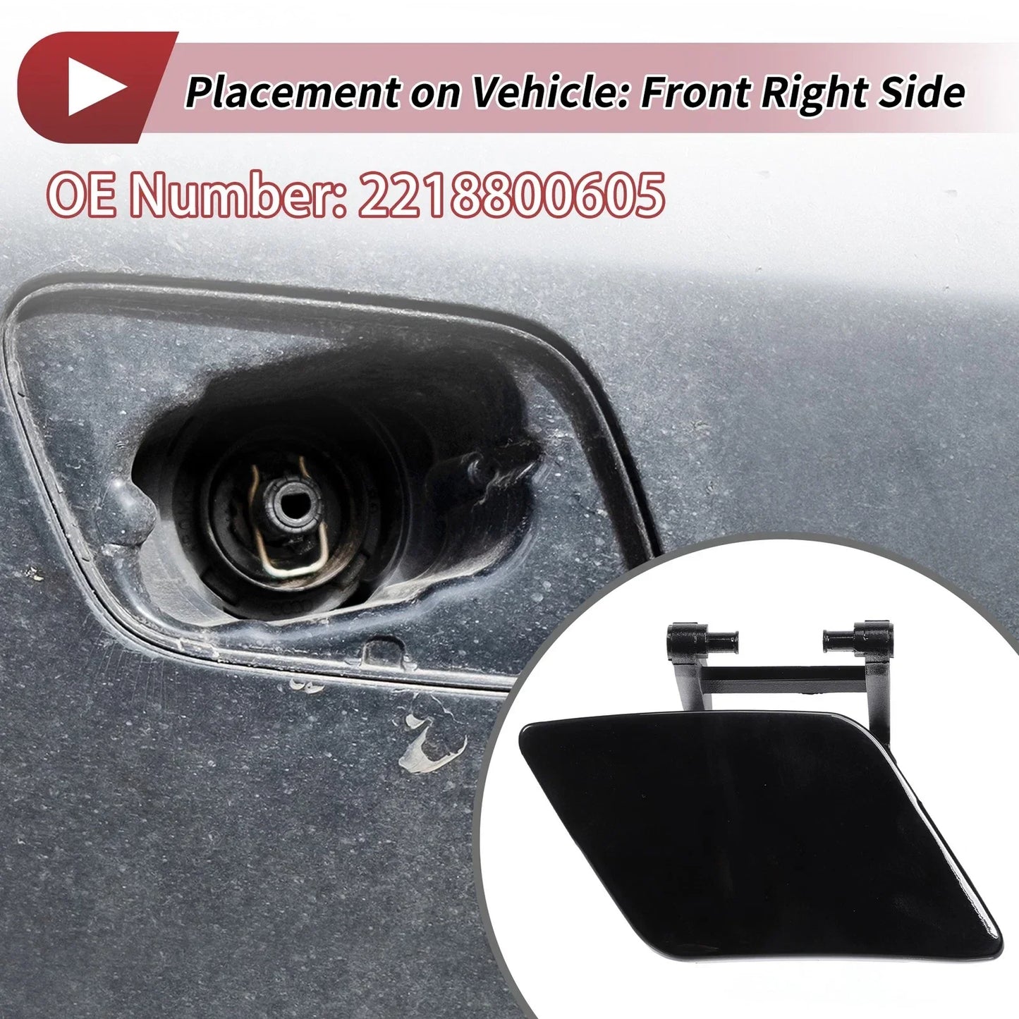 Front Right Side Bumper Headlight Washer Nozzle Cover for Mercedes-Benz W221