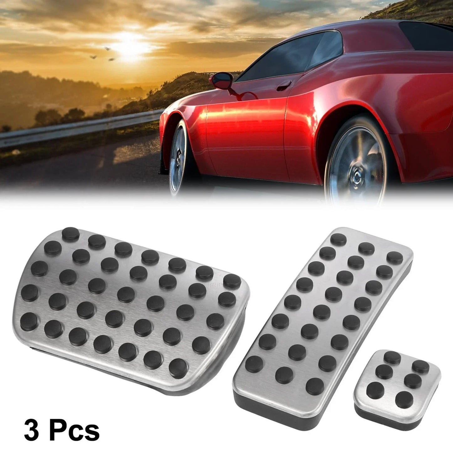 3 x Manual Transmission Brake Gas Pedal Pad Covers for Mercedes-Benz