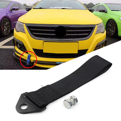 Black Racing Towing Strap Belt Rope for Universal Car Bumper