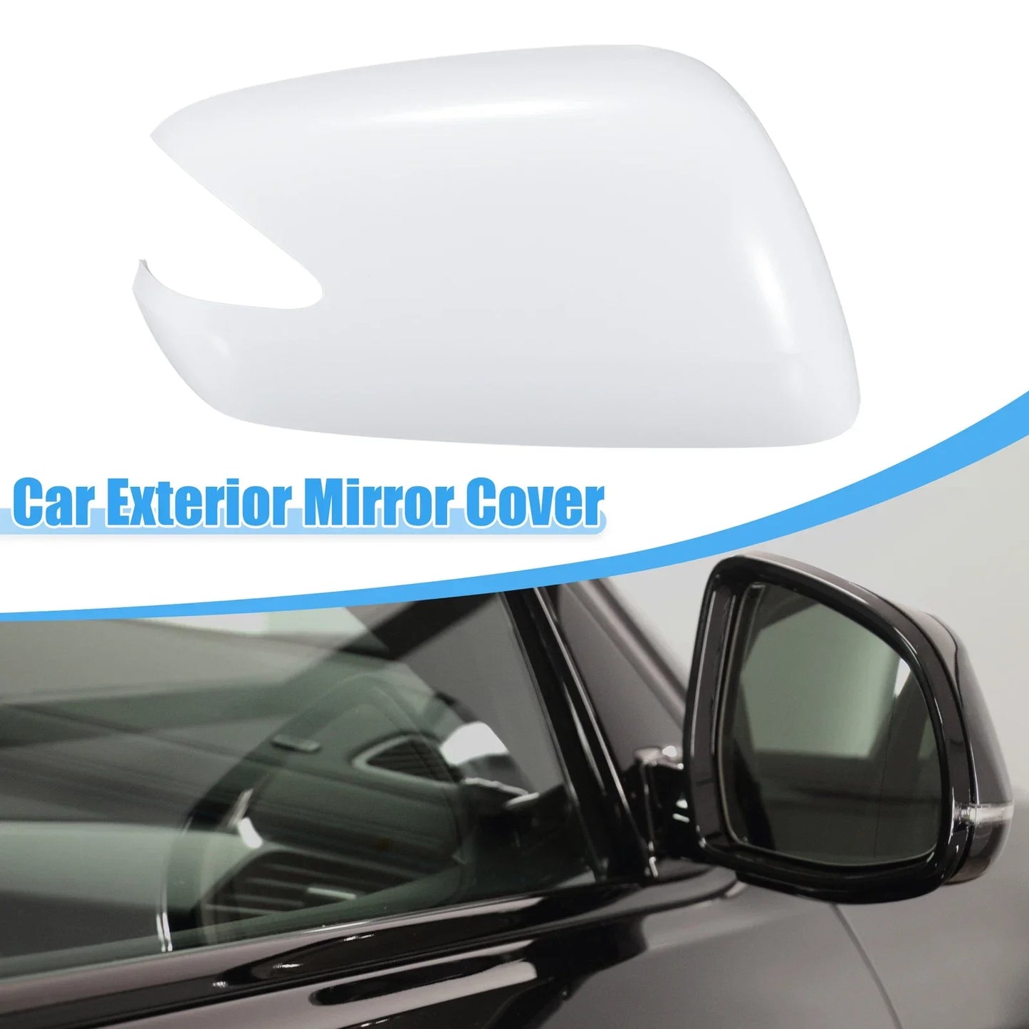 Right Side Car Exterior Mirror Cover White for Honda Jazz (2008-2015)
