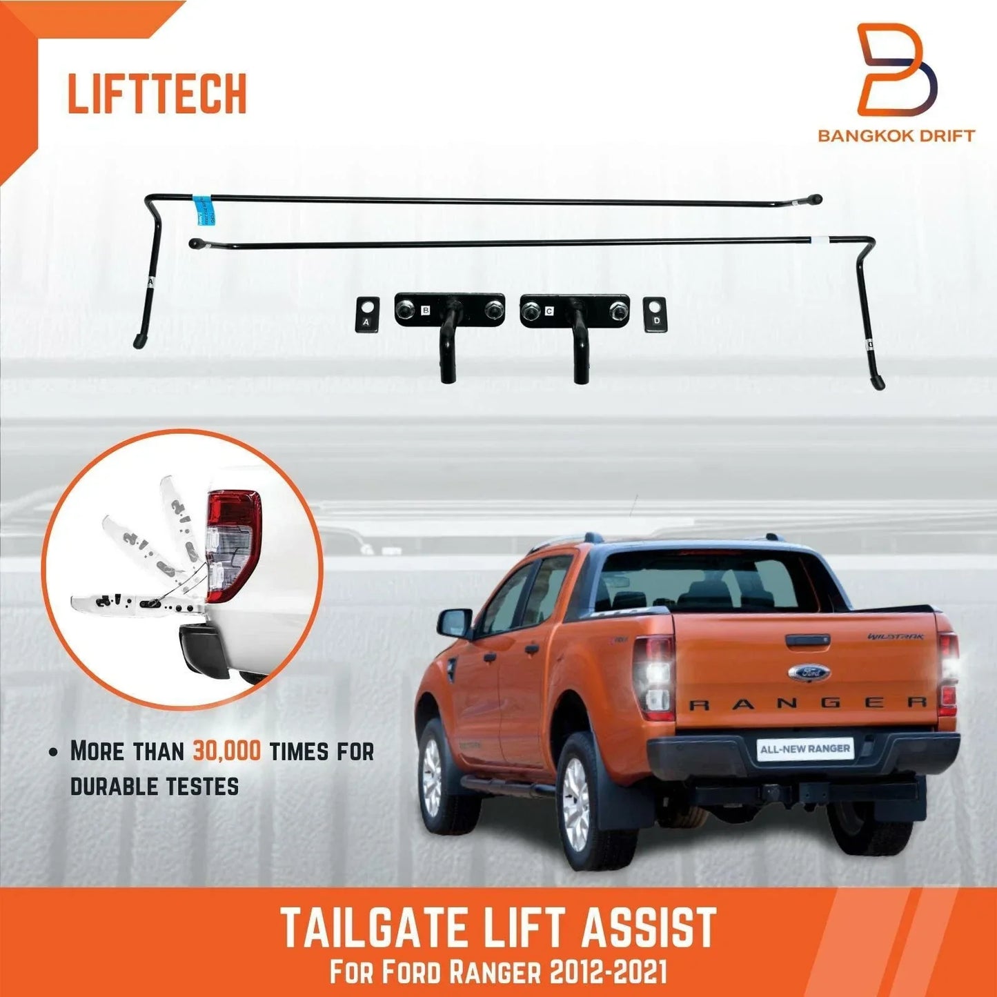 LIFTECH Tailgate Assist for Ford Ranger T6 (2012-2021)