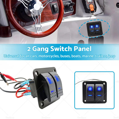 Waterproof Blue LED Rocker Switch Panel for Boat Car