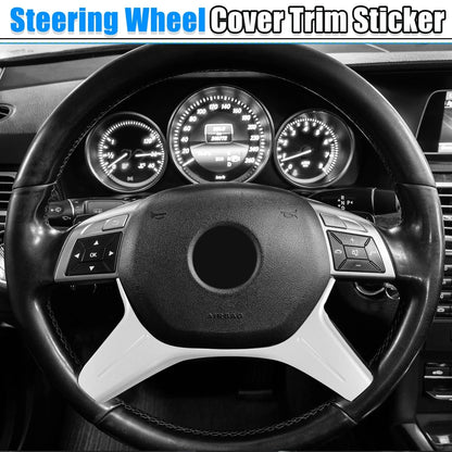 Silver Tone Interior Steering Wheel Cover Trim for Mercedes Benz C Class (2008-2014)