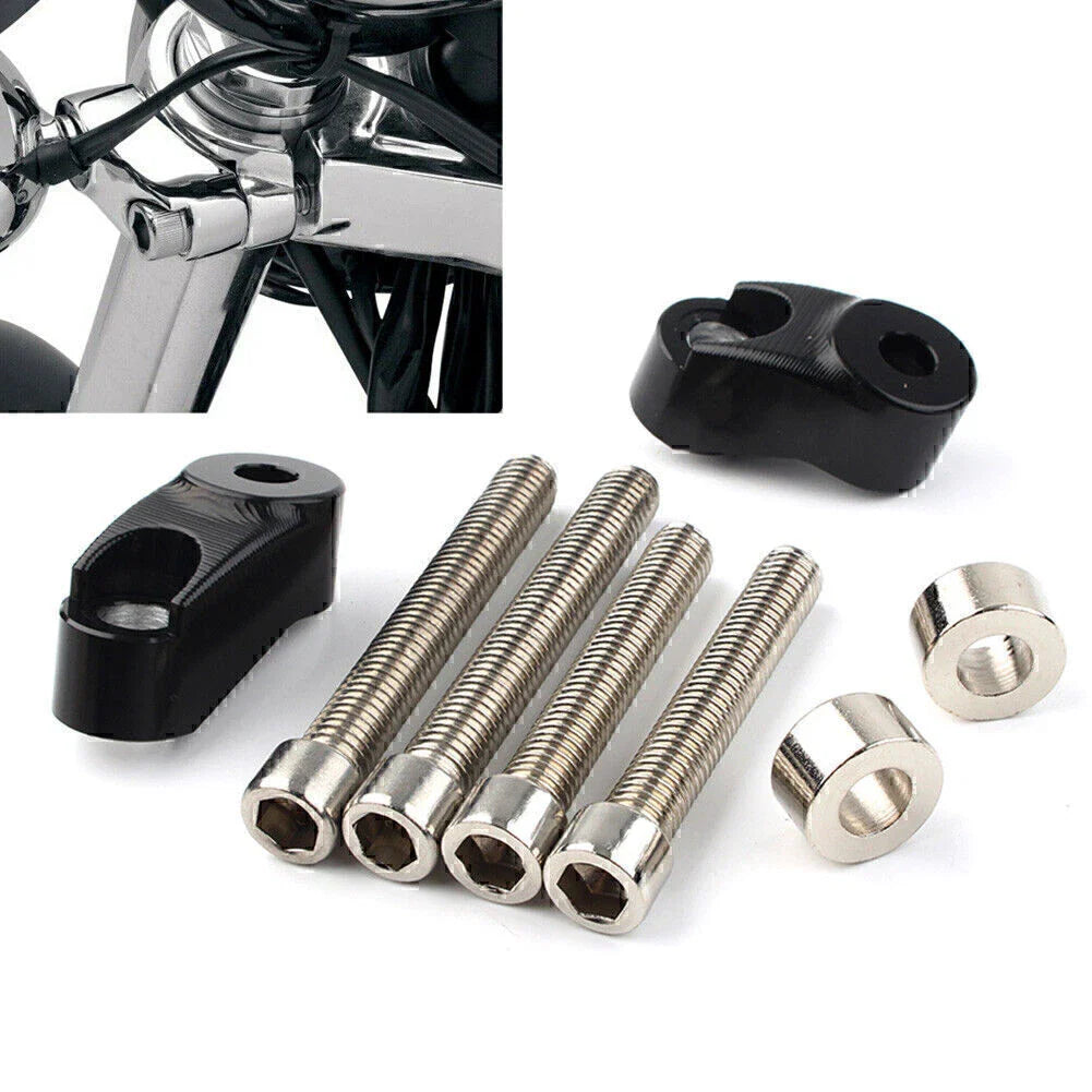 Black Short Front Turn Signal Mounts 39mm 49mm for Harley Sportster FXR