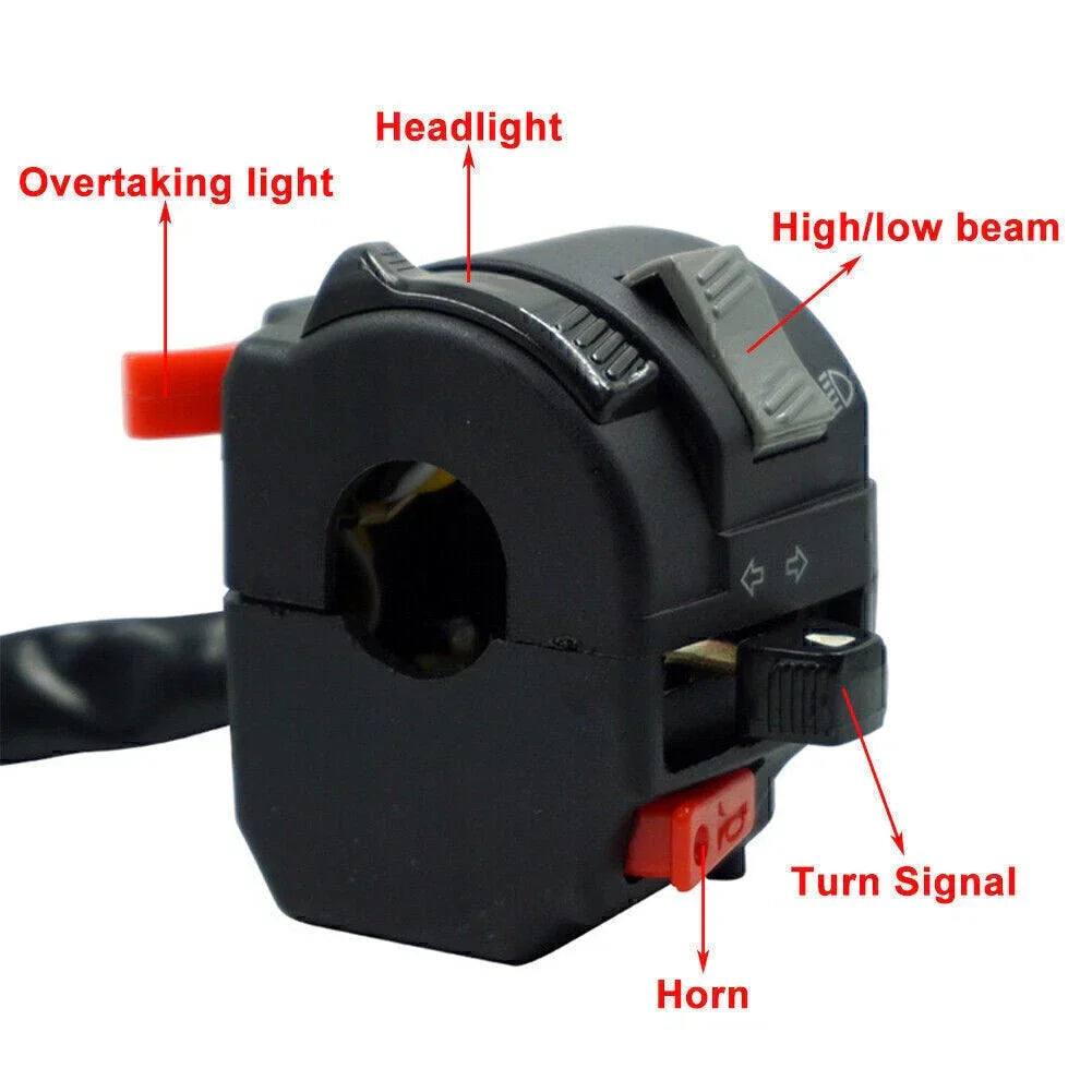 Motor Handlebar Horn Button Turn Signal Fog Light Switch for Car (22MM)