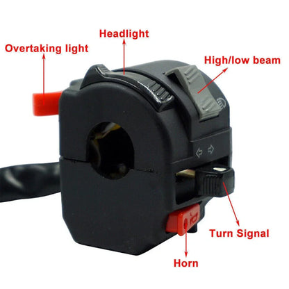 Motor Handlebar Horn Button Turn Signal Fog Light Switch for Car (22MM)