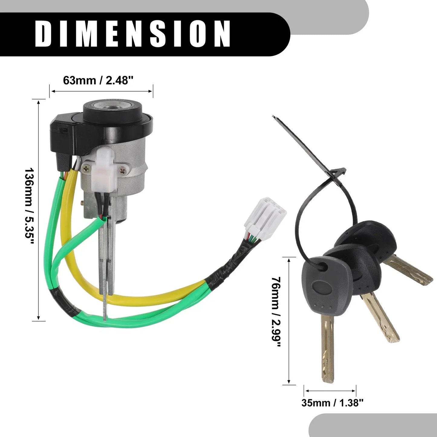 Ignition Lock Cylinder Switch with Keys for Hyundai Azera (2006-2011)