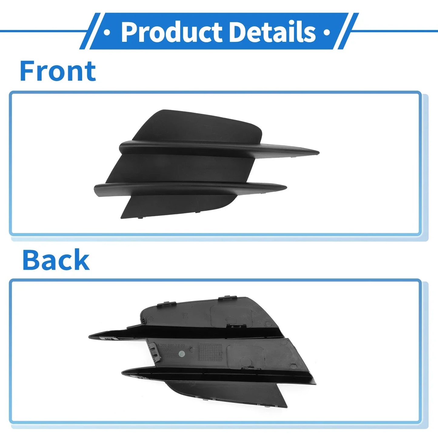 Front Right Fog Light Grill for Mercedes-Benz W205 (2015-2020)
