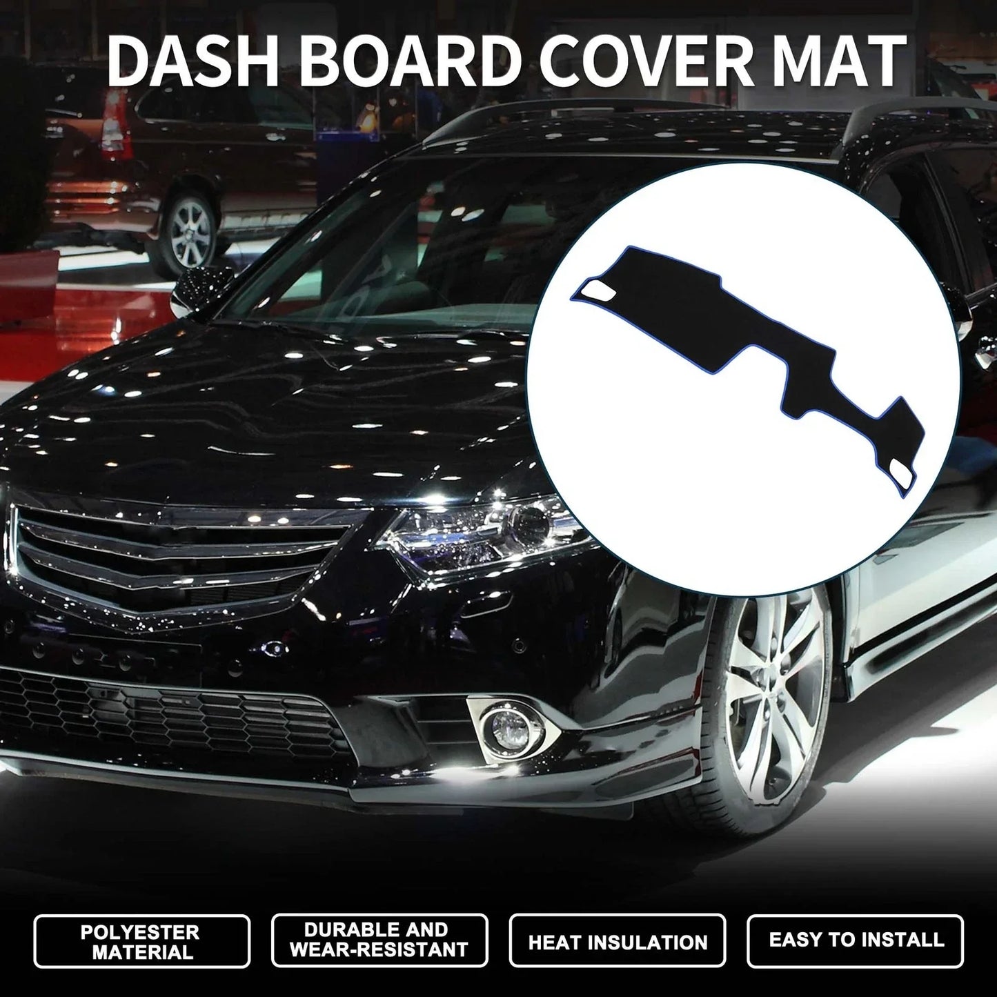 Dashboard Cover Mat for Honda Accord CY2 Sun Protector Pad Black Blue
