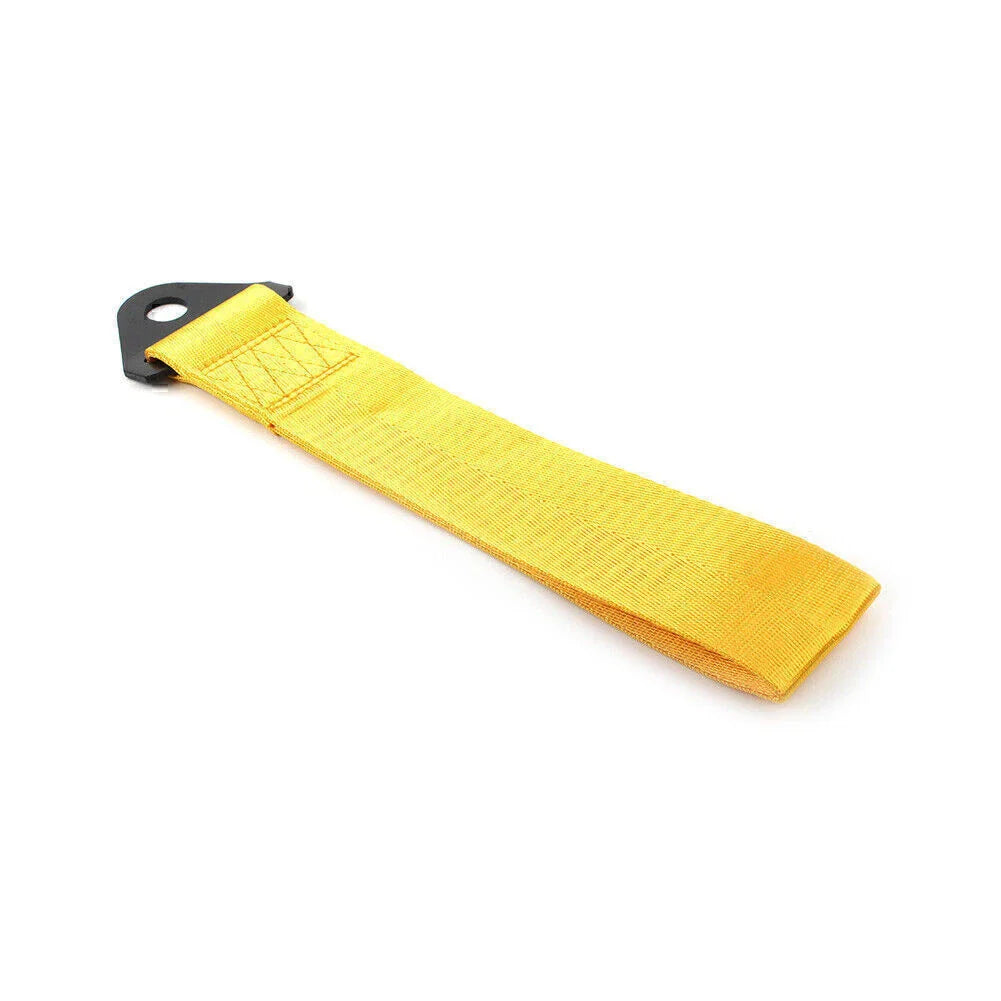 Racing Car Towing Strap Belt Hook for Universal Rear/Front Bumper - Yellow