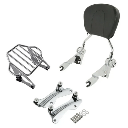 Backrest Sissy Bar Rack 4 Point Docking Hardware for Harley Road Glide (14-24)