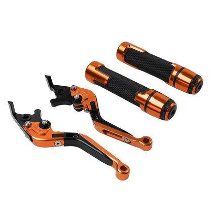 Orange Extendable Brake Clutch Lever Grip Set for BMW R1200GS R1250GS (2013-2023)