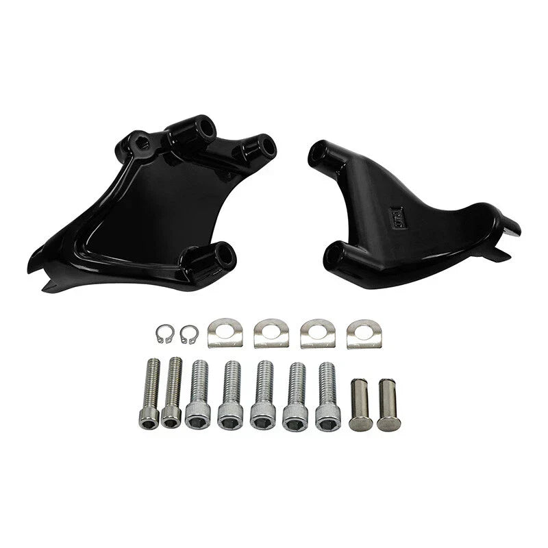 Black Passenger Footpeg Mounts for Harley Sportster 883 1200 (2014-2022)