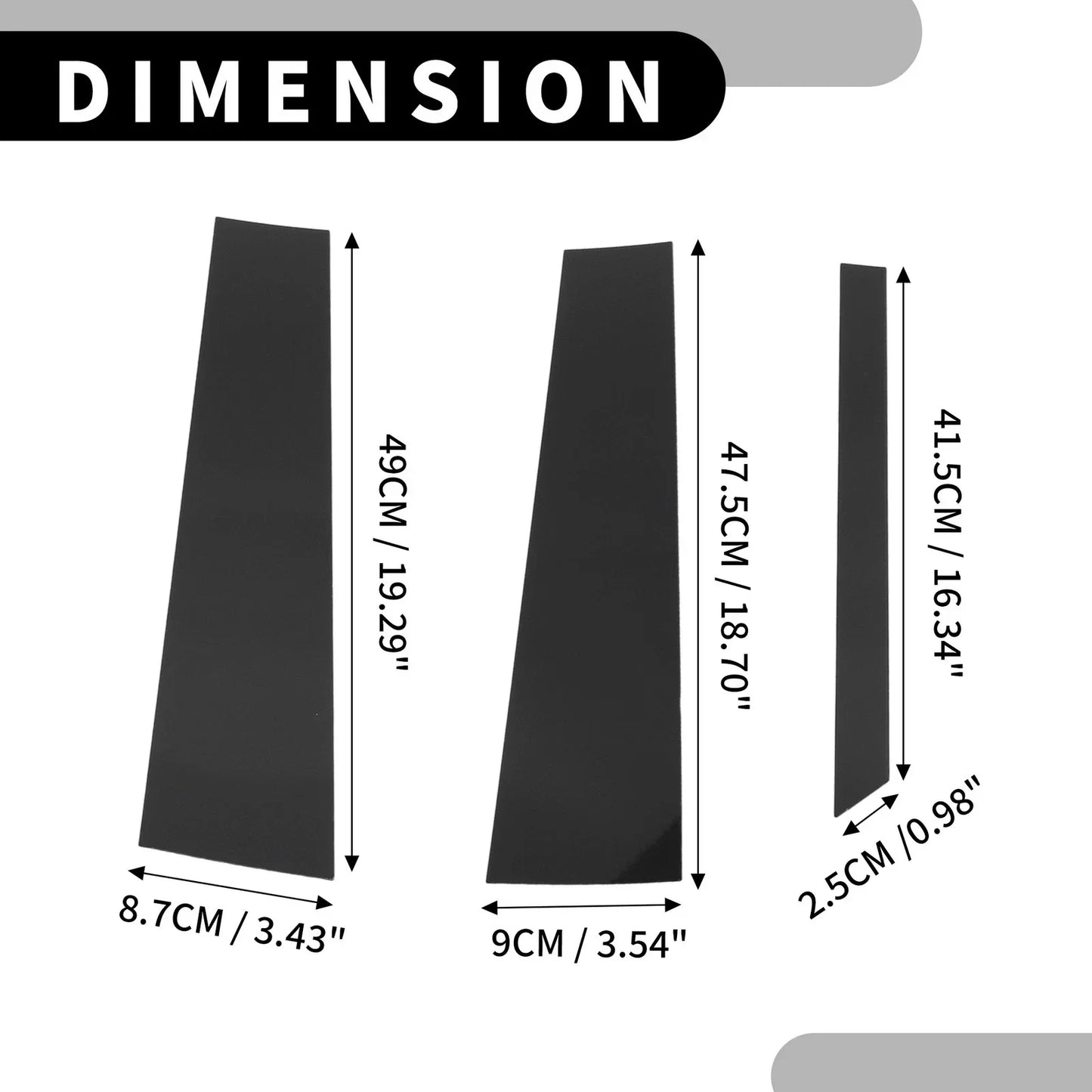 6 x Car Pillar Window Trim Covers for Mercedes-Benz M-Class (2006-2011) Black