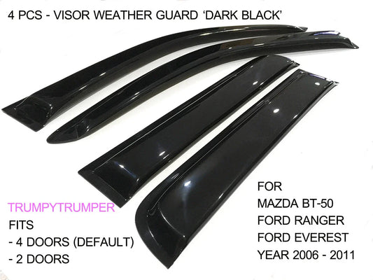 Visor Shield Weather Guard for Mazda BT-50, Ford Ranger, Everest (2006-2011)