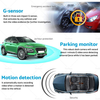 4K UHD 2160P Dash Camera with WiFi & GPS for Car - 170° WDR Night Vision