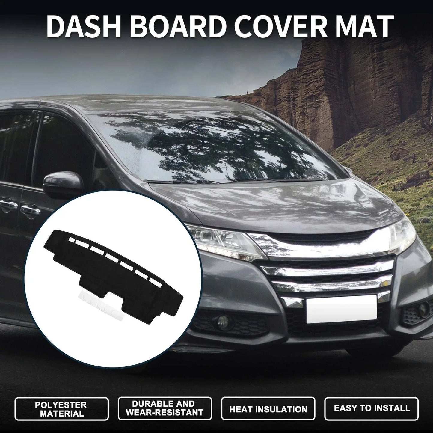 Dashboard Cover Mat for Honda N-Van JJ1 JJ2 (All Years) - Black Protector Pad