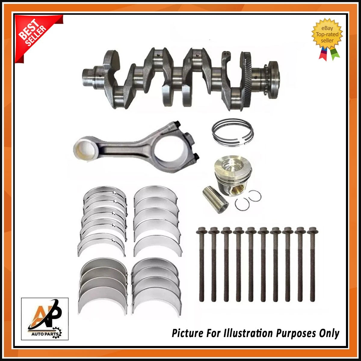 Crankshaft with Engine Rebuild Kit Replacement for Jaguar 204DTD (2000–2005)